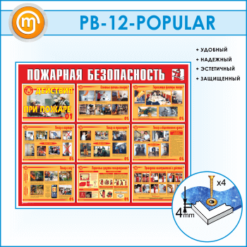 Стенд «Пожарная безопасность. Действия при пожаре» (PB-12)